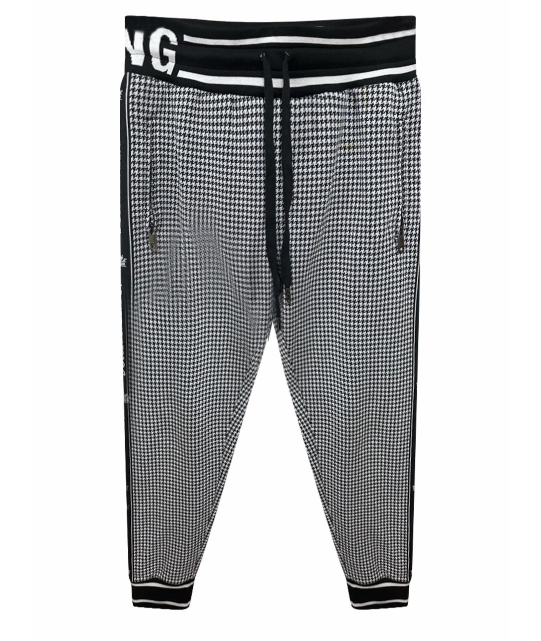 DOLCE&GABBANA Серые хлопко-эластановые прямые брюки, фото 1