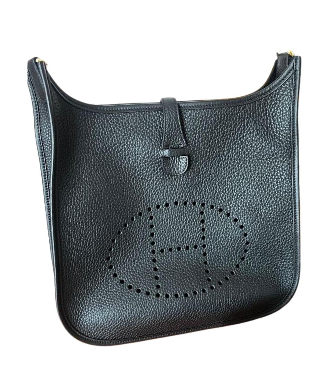 HERMES Черная кожаная сумка через плечо, фото 1