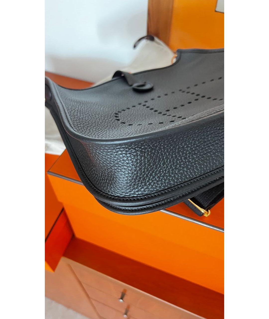 HERMES Черная кожаная сумка через плечо, фото 5
