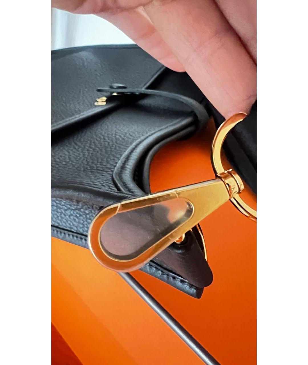 HERMES Черная кожаная сумка через плечо, фото 6