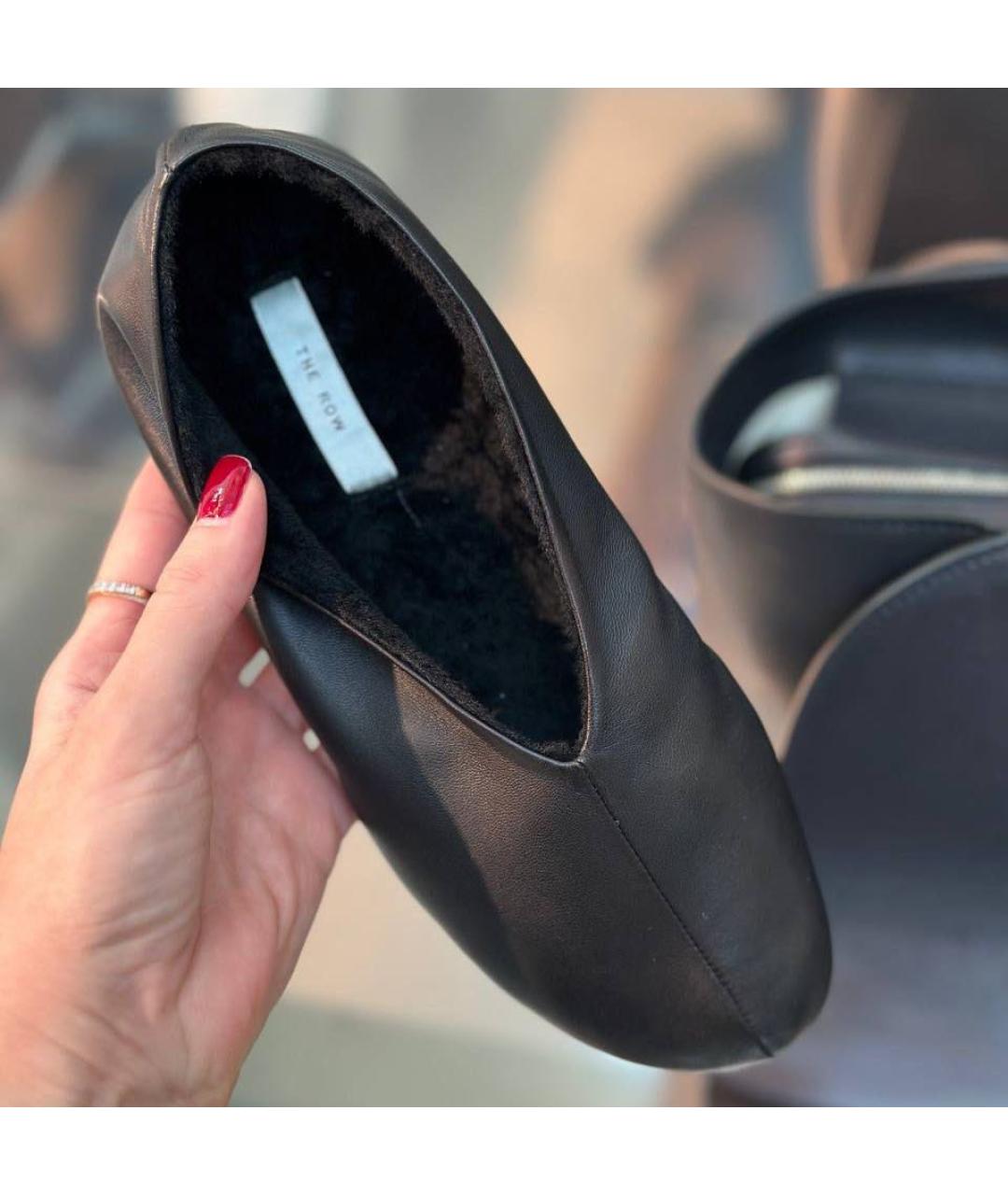 THE ROW Черные кожаные балетки, фото 4