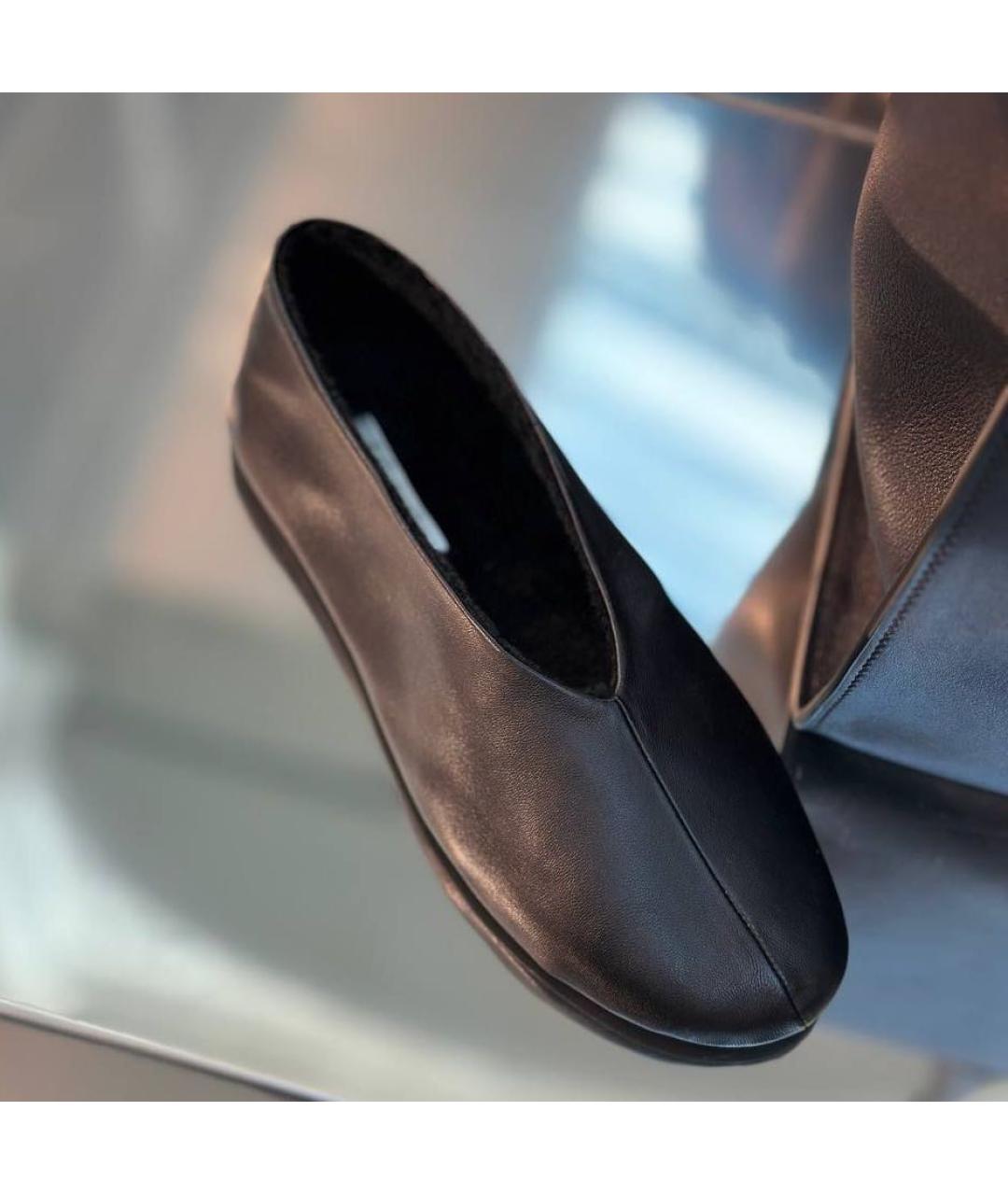 THE ROW Черные кожаные балетки, фото 5