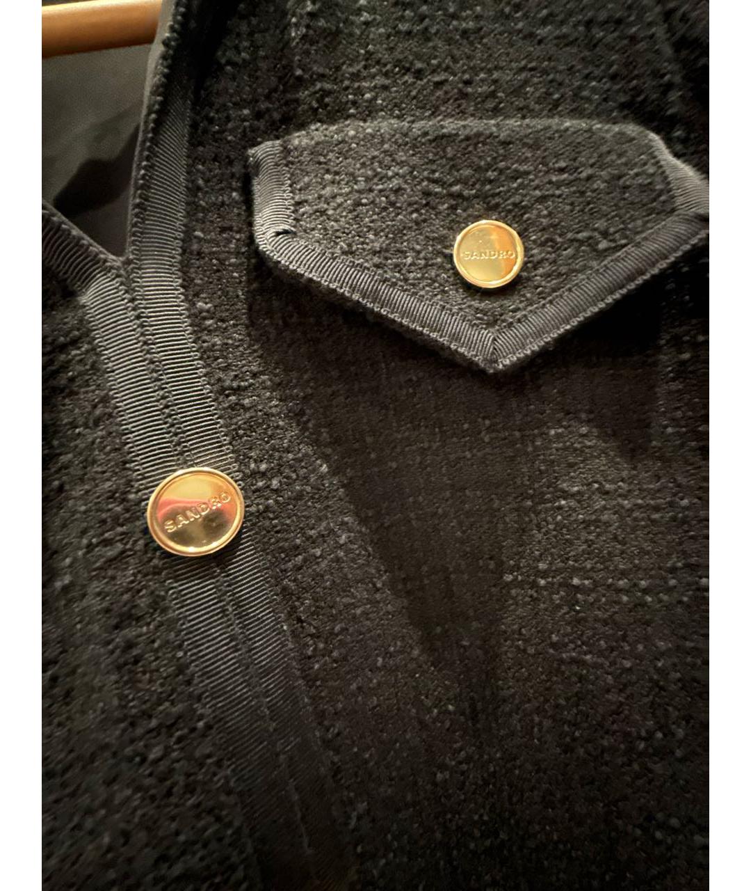 SANDRO Черное твидовое коктейльное платье, фото 3