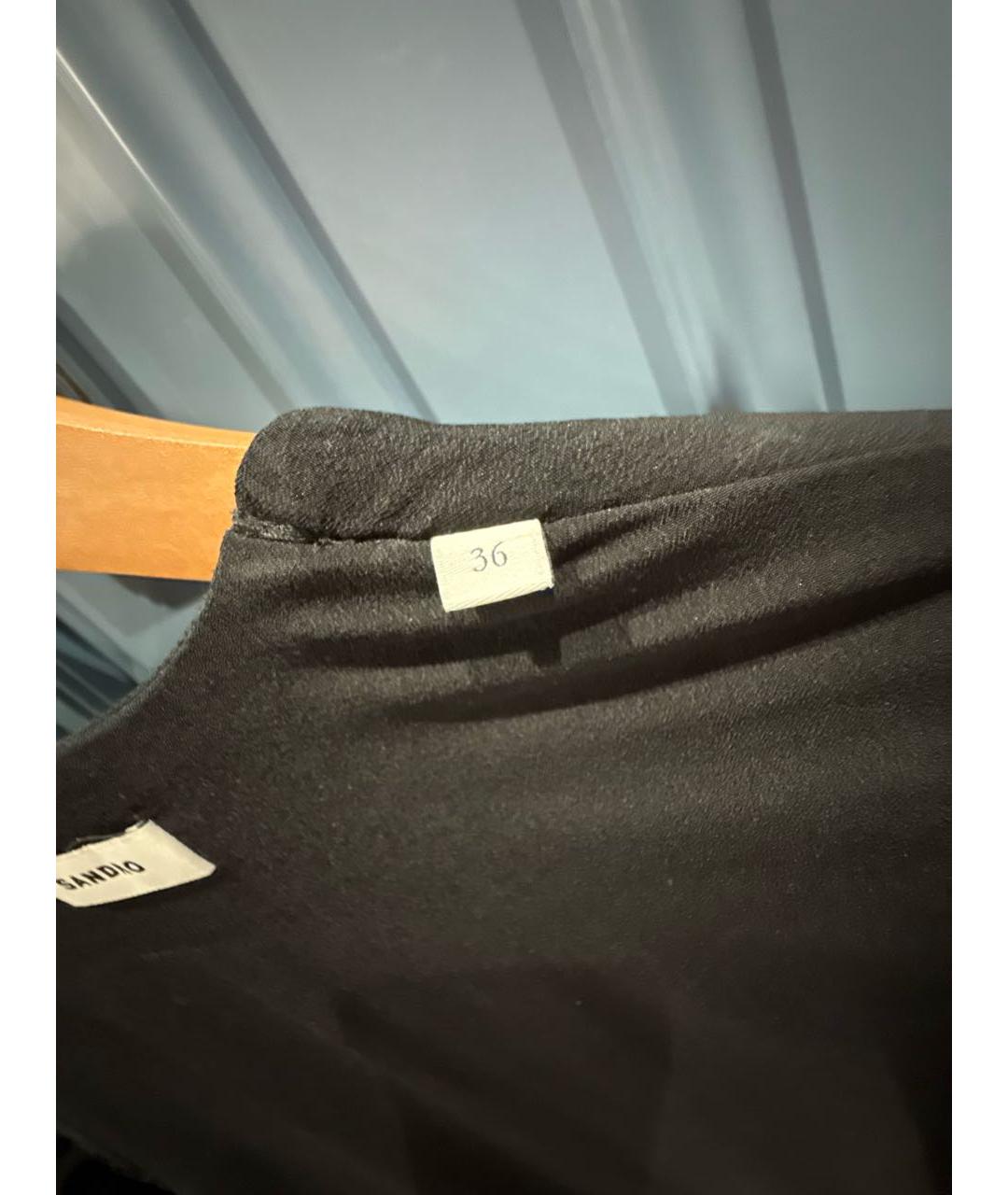 SANDRO Черное твидовое коктейльное платье, фото 4