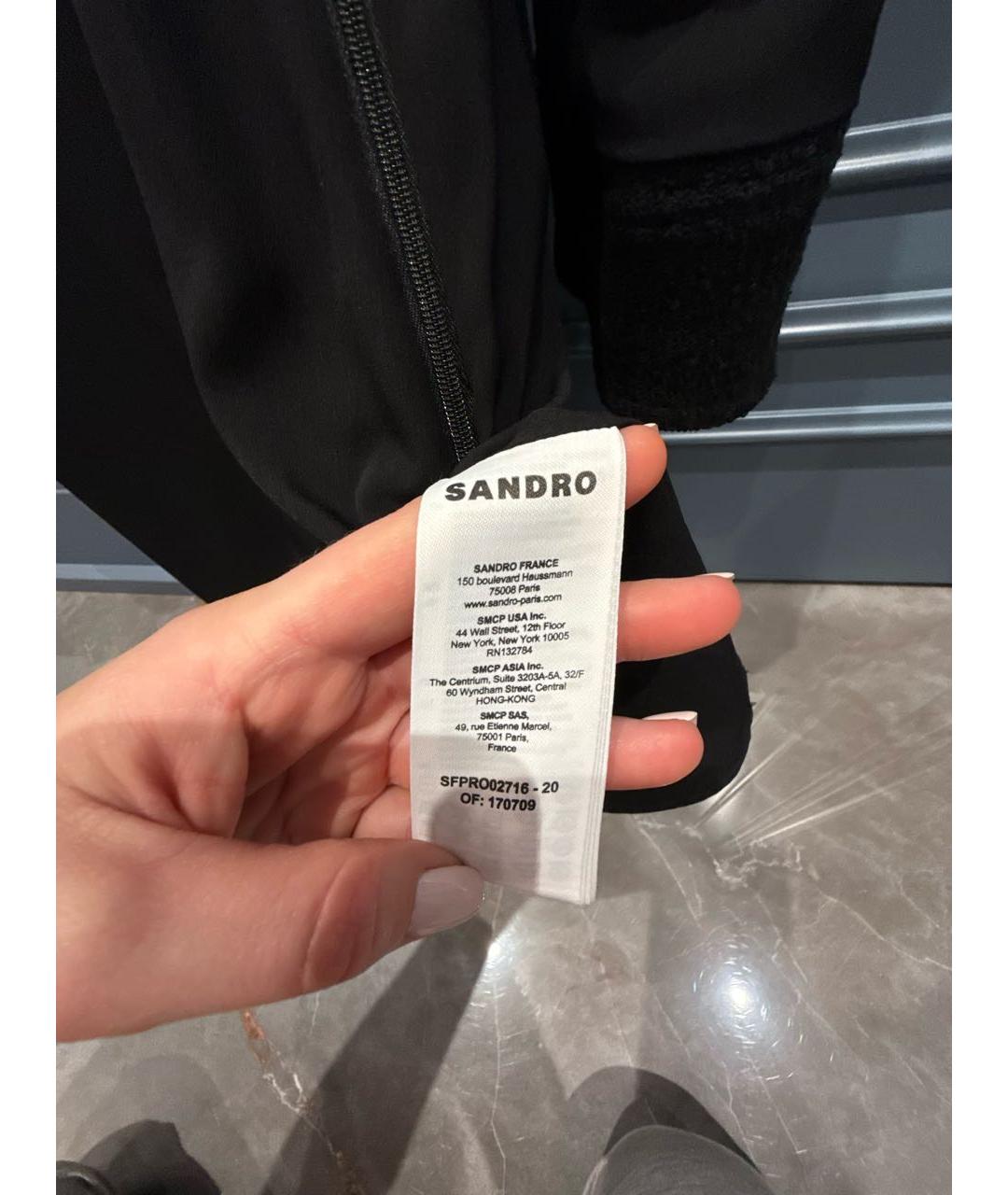 SANDRO Черное твидовое коктейльное платье, фото 5