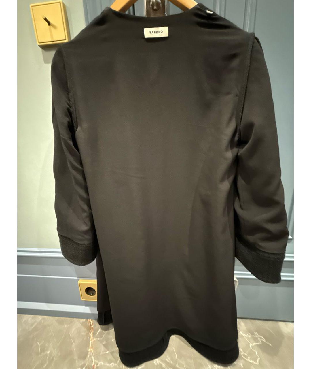 SANDRO Черное твидовое коктейльное платье, фото 2