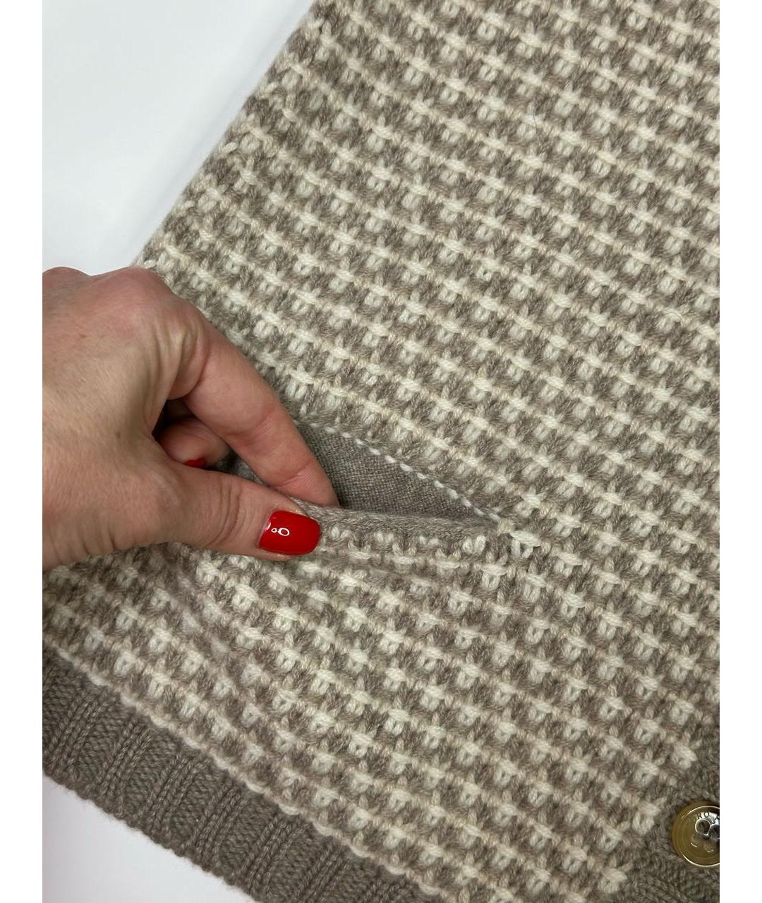 LORO PIANA Бежевый кашемировый кардиган, фото 6