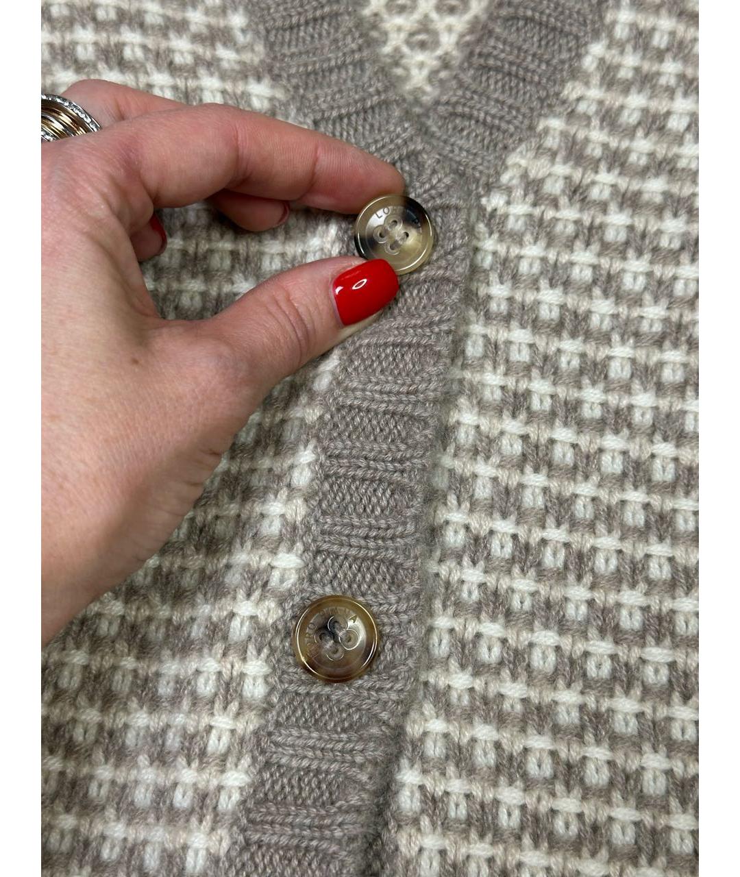 LORO PIANA Бежевый кашемировый кардиган, фото 5