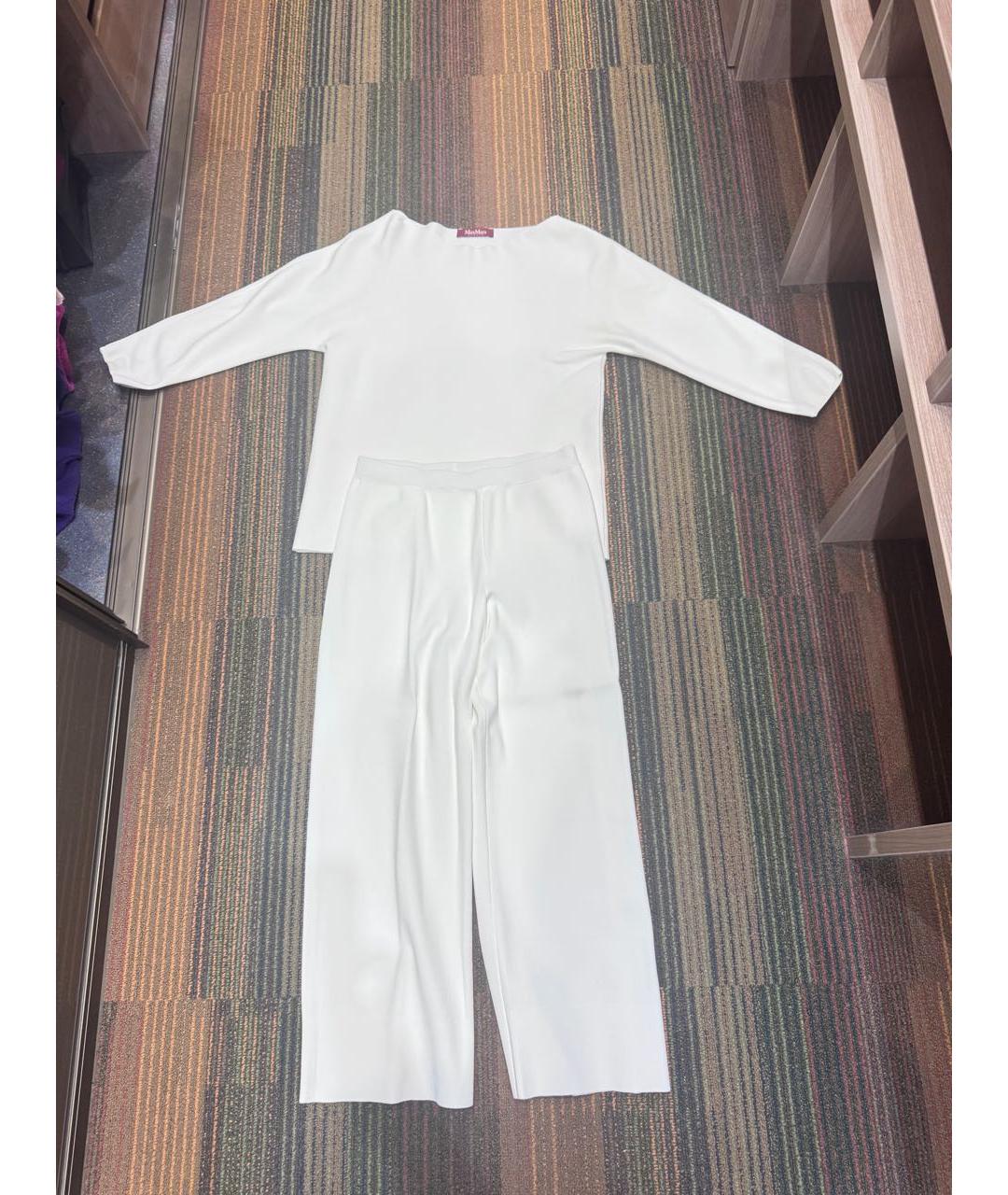 MAX MARA STUDIO Белый кашемировый костюм с брюками, фото 5