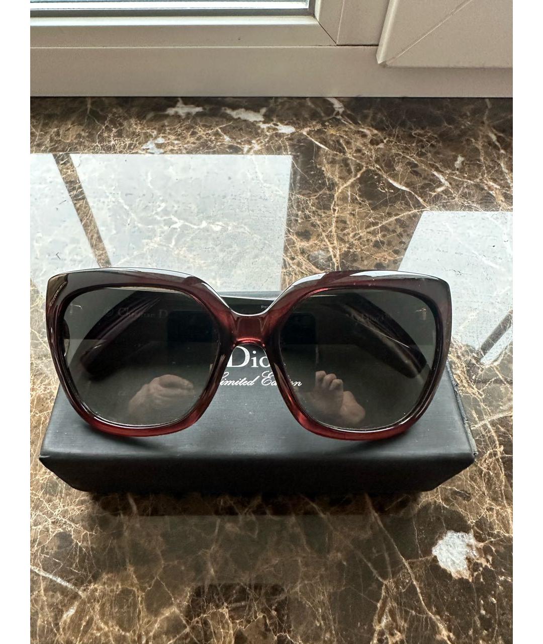 CHRISTIAN DIOR Черные пластиковые солнцезащитные очки, фото 4