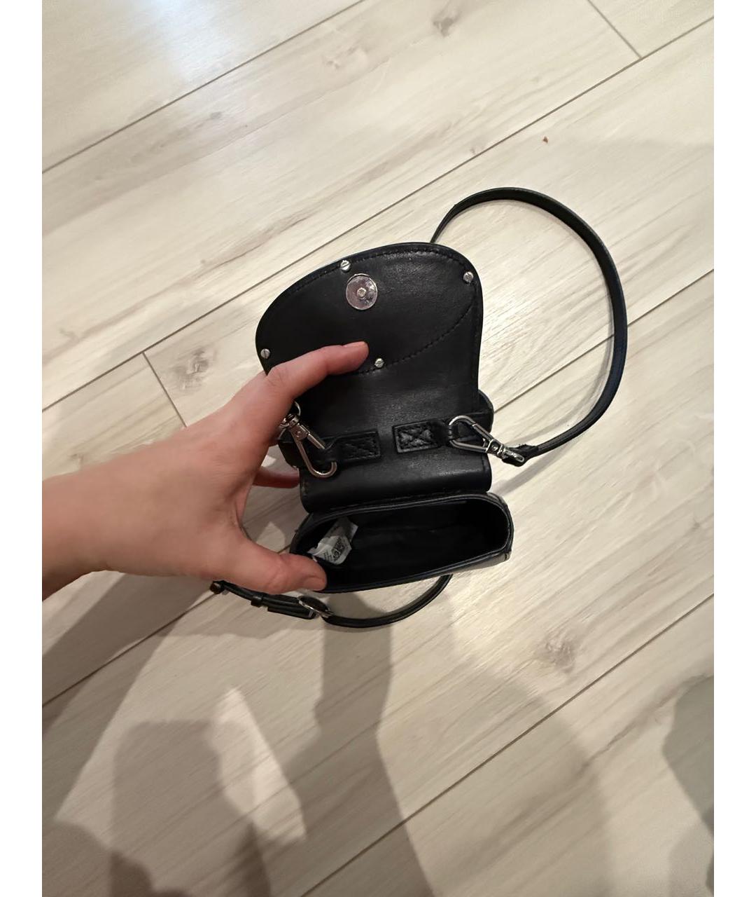 DIESEL Черная кожаная сумка с короткими ручками, фото 4