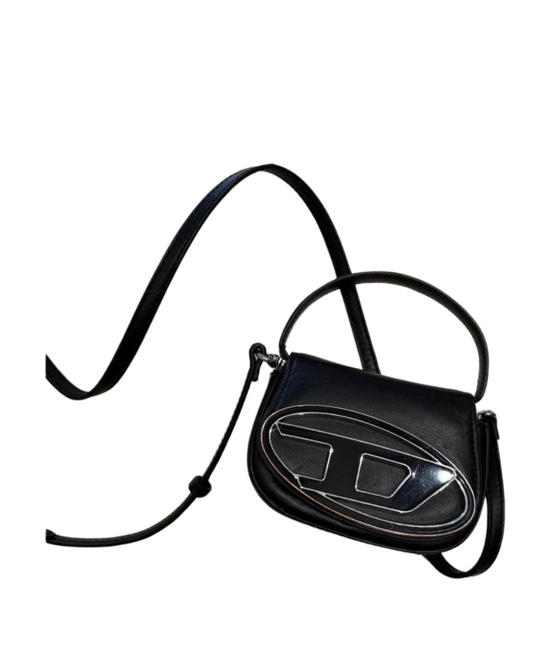 DIESEL Черная кожаная сумка с короткими ручками, фото 1