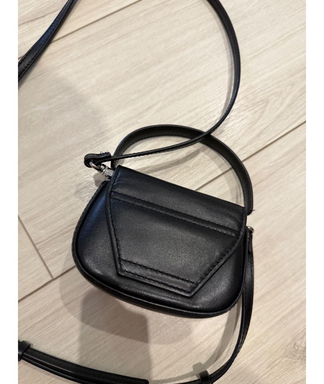 DIESEL Черная кожаная сумка с короткими ручками, фото 2