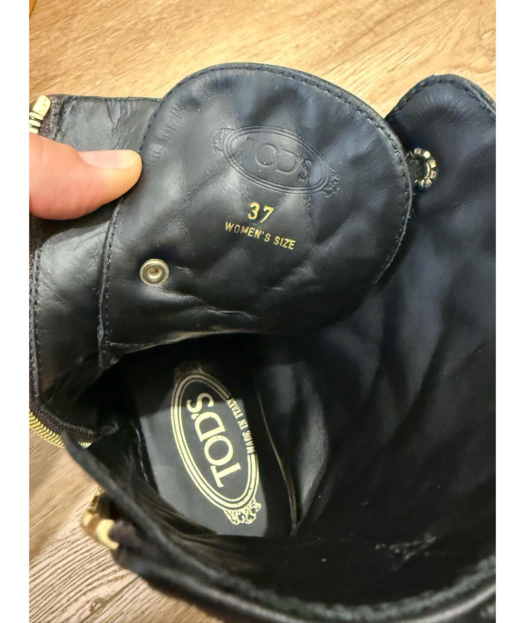 TOD'S Черные кожаные ботинки, фото 7