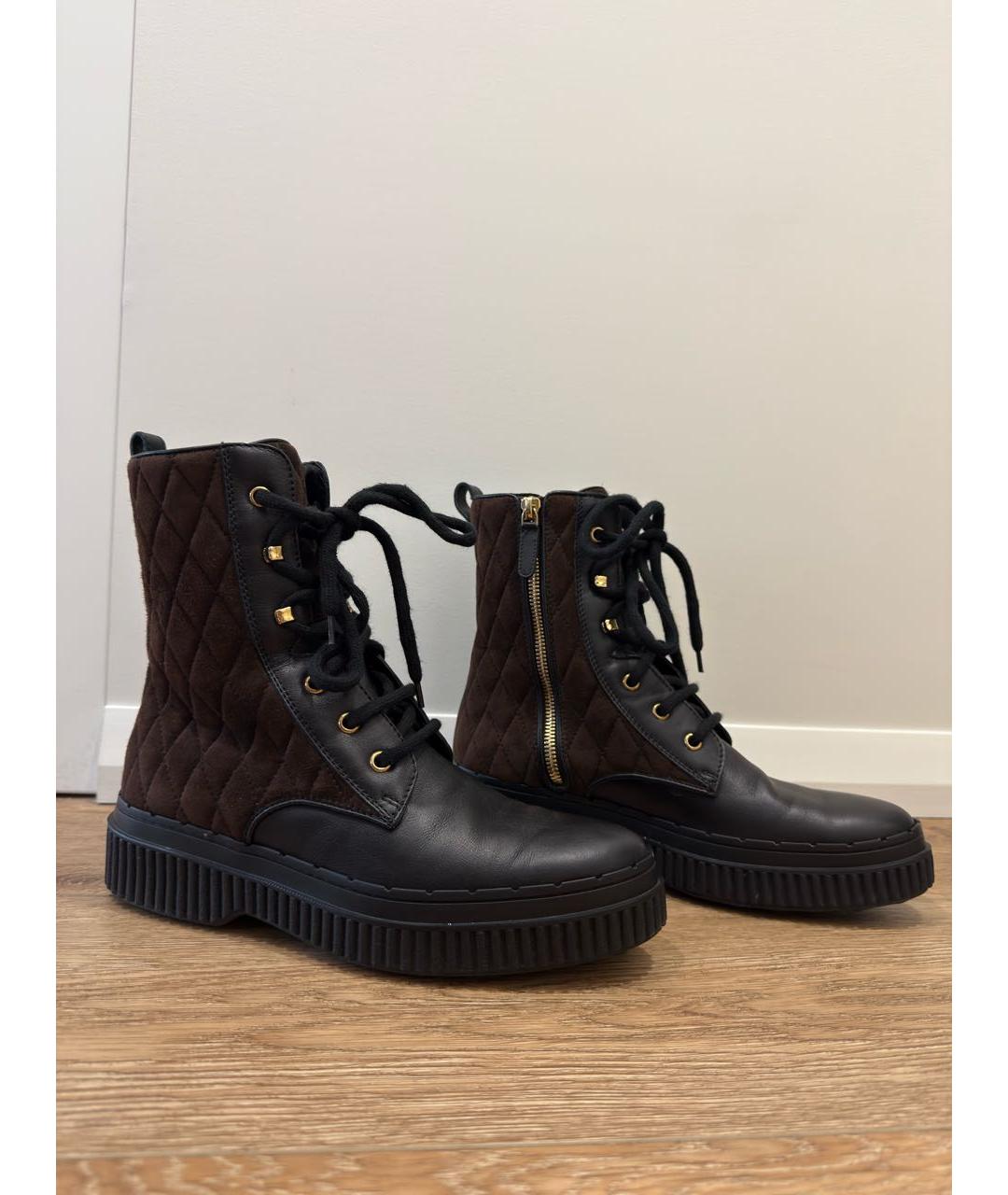 TOD'S Черные кожаные ботинки, фото 8