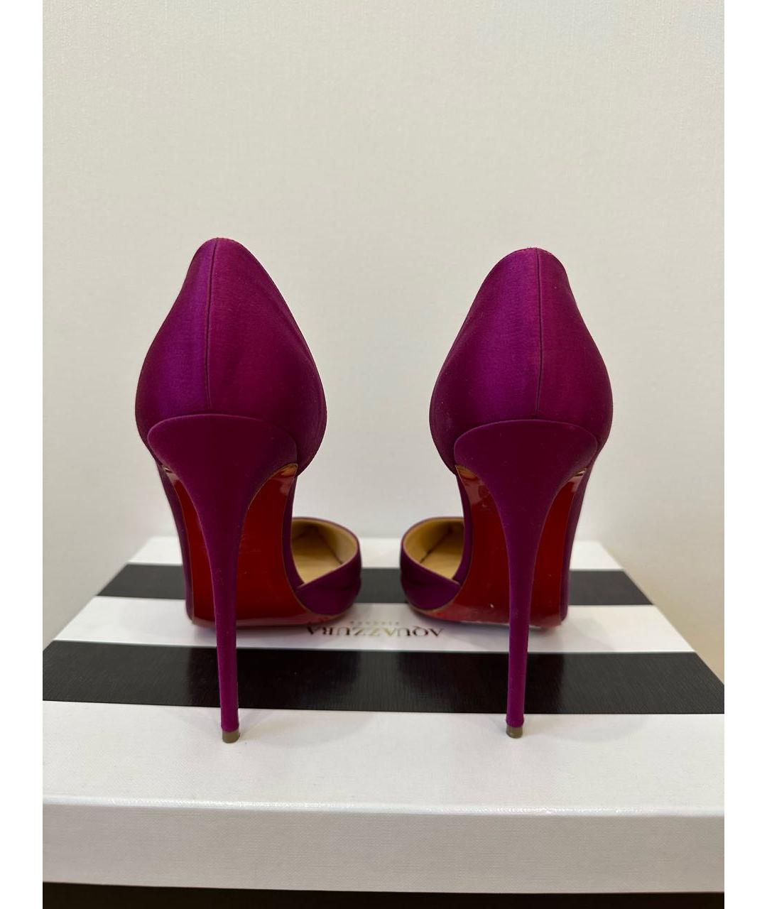 CHRISTIAN LOUBOUTIN Фуксия текстильные туфли, фото 5