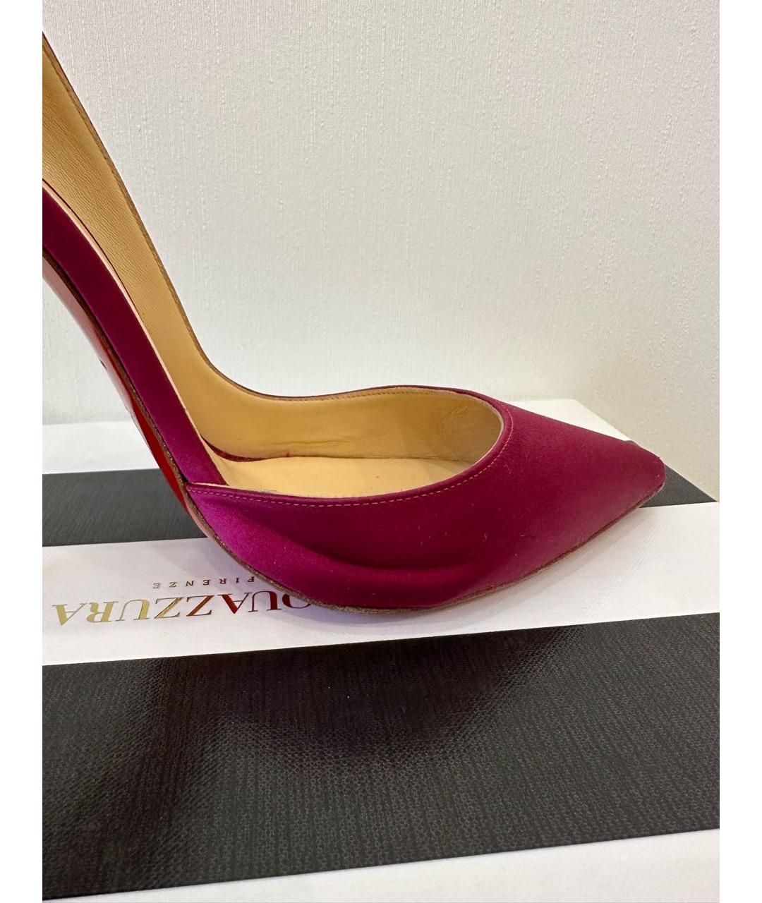 CHRISTIAN LOUBOUTIN Фуксия текстильные туфли, фото 6