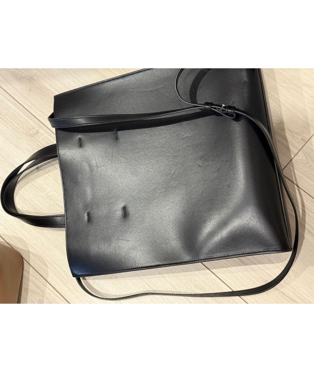 MSGM Черная кожаная сумка с короткими ручками, фото 2