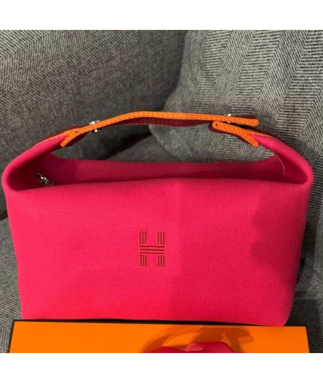 HERMES Красная тканевая косметичка, фото 2