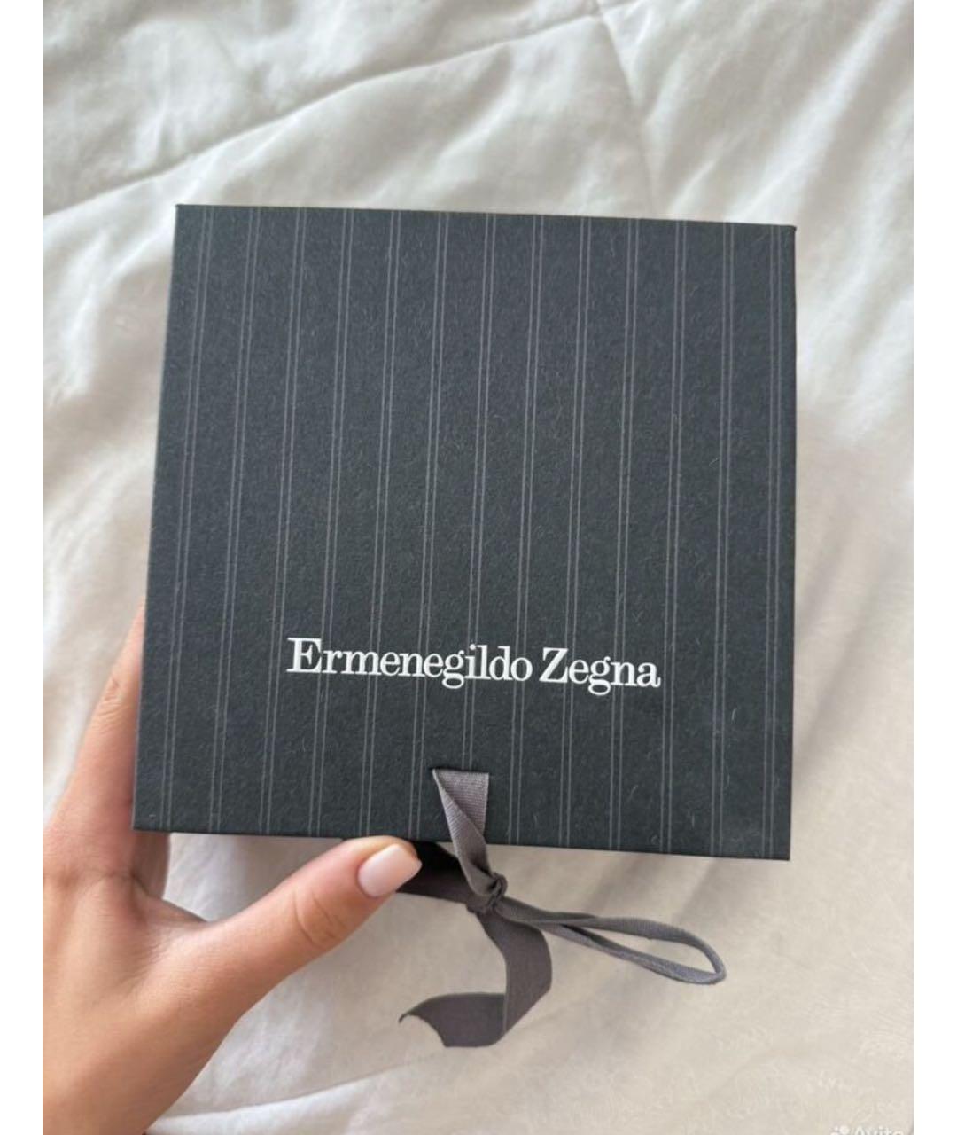 ERMENEGILDO ZEGNA XXX Темно-синий шелковый платок, фото 3