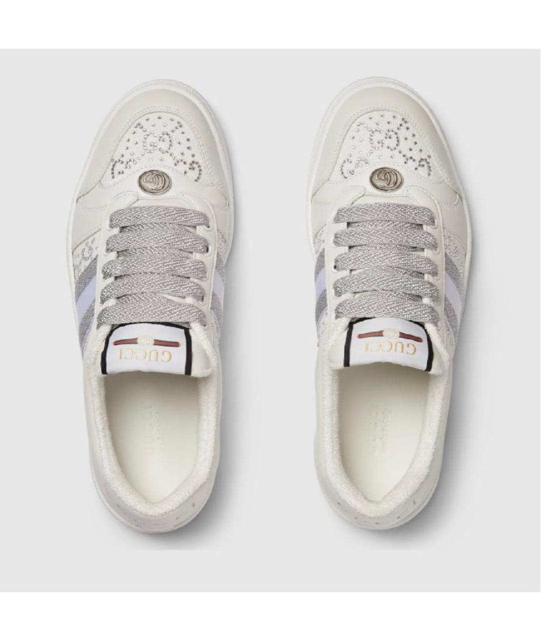 GUCCI Белые кожаные кеды, фото 3