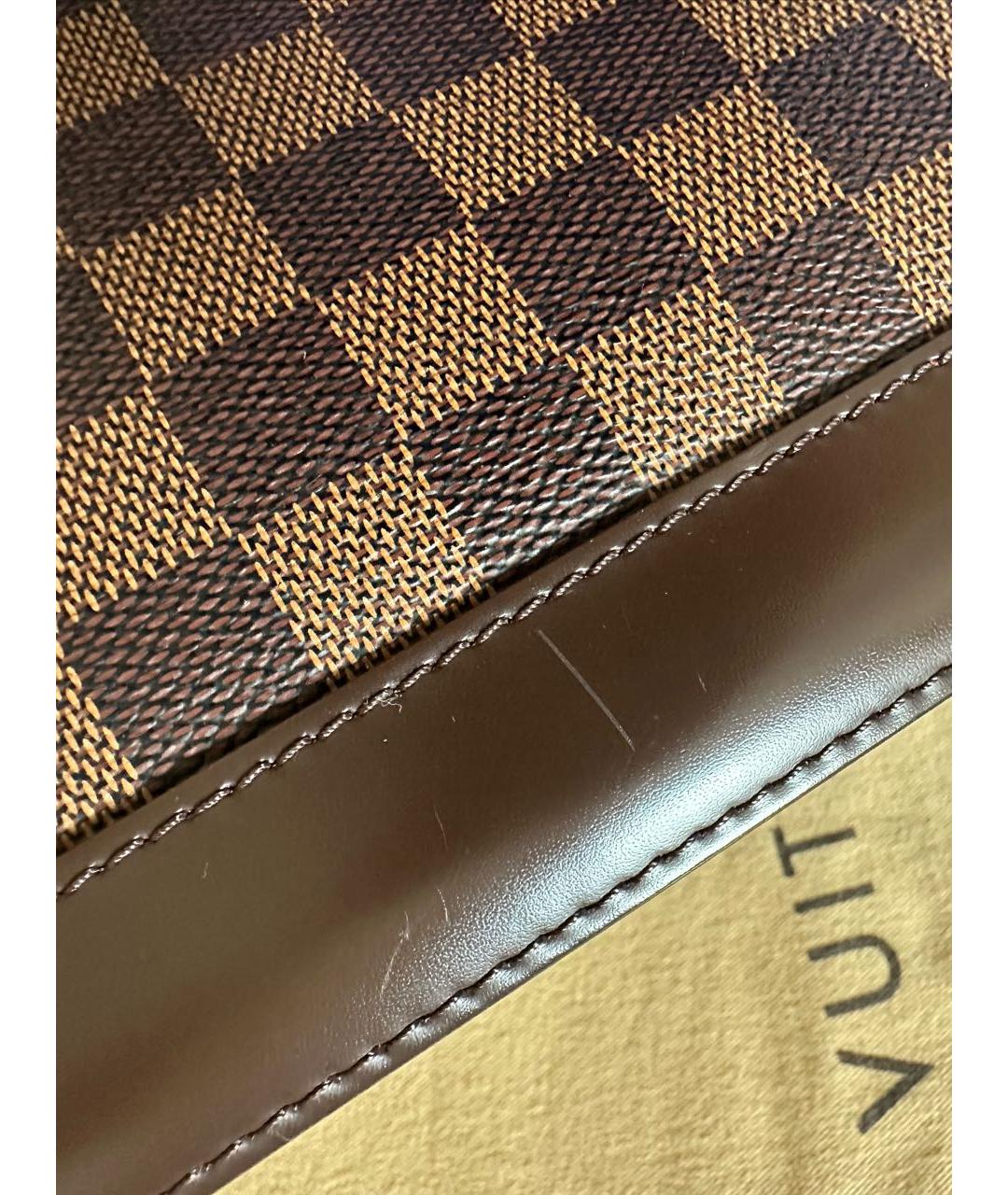 LOUIS VUITTON Коричневая кожаная сумка с короткими ручками, фото 5