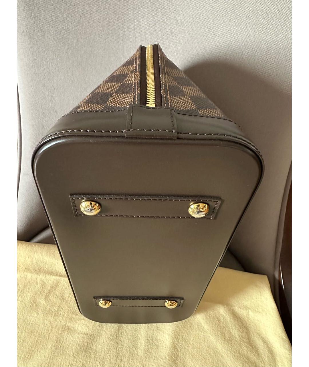 LOUIS VUITTON Коричневая кожаная сумка с короткими ручками, фото 4