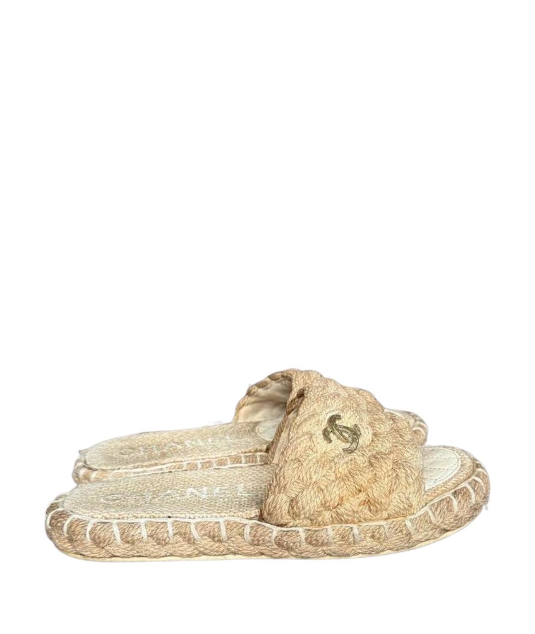 CHANEL Бежевые шлепанцы, фото 1