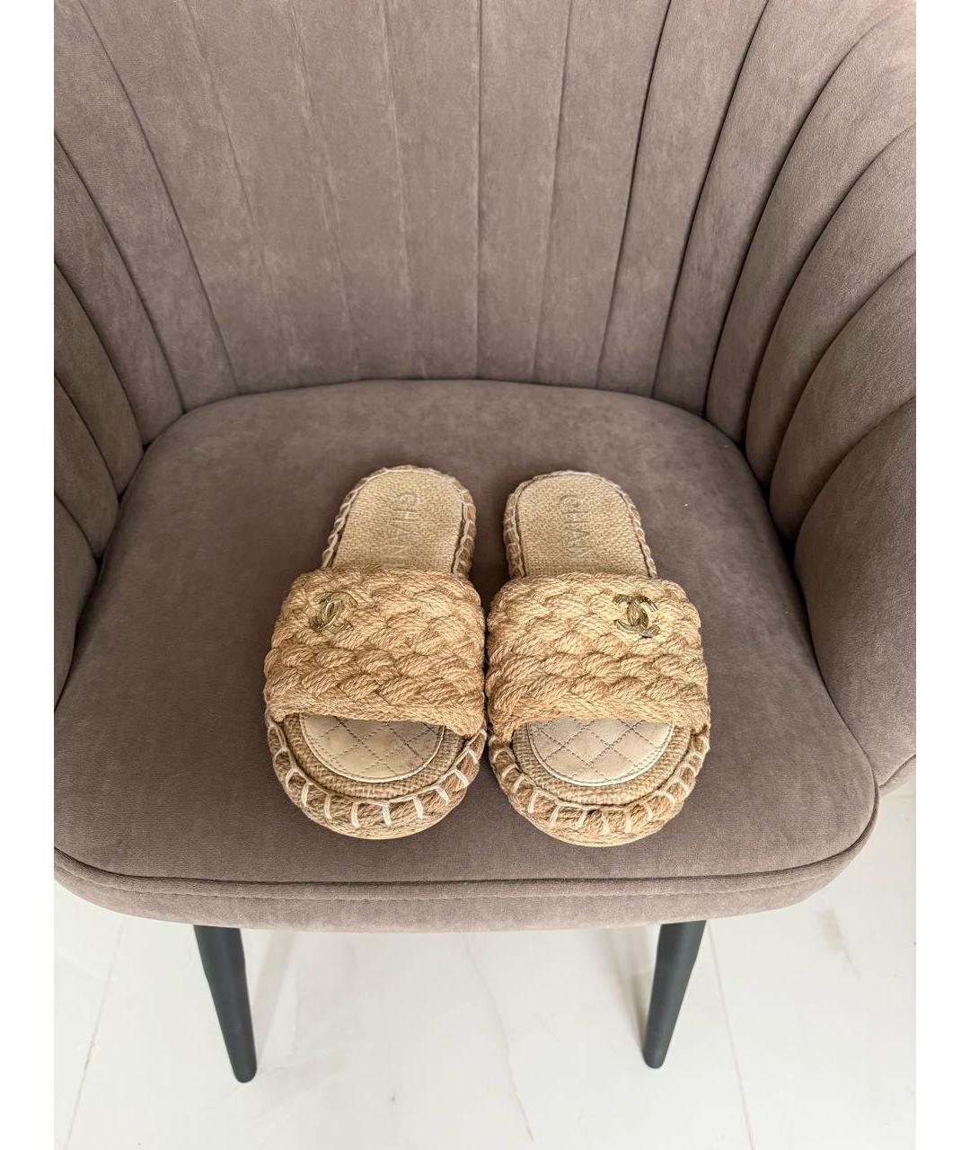 CHANEL Бежевые шлепанцы, фото 2