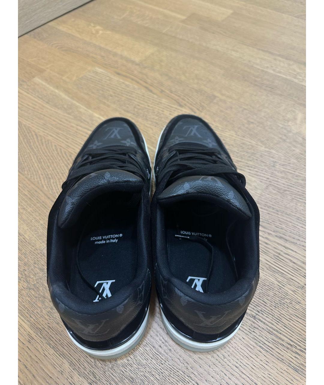 LOUIS VUITTON Антрацитовые низкие кроссовки / кеды, фото 3