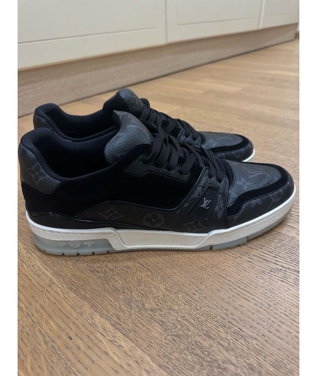 LOUIS VUITTON Антрацитовые низкие кроссовки / кеды, фото 5