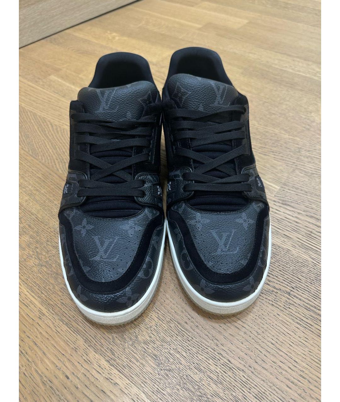 LOUIS VUITTON Антрацитовые низкие кроссовки / кеды, фото 2