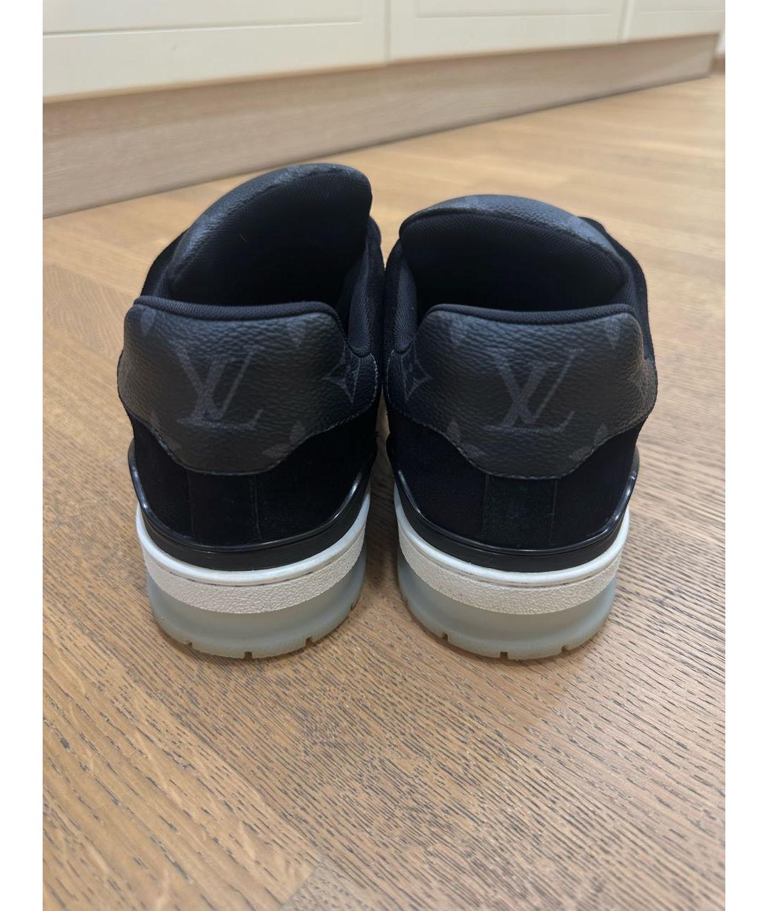 LOUIS VUITTON Антрацитовые низкие кроссовки / кеды, фото 4