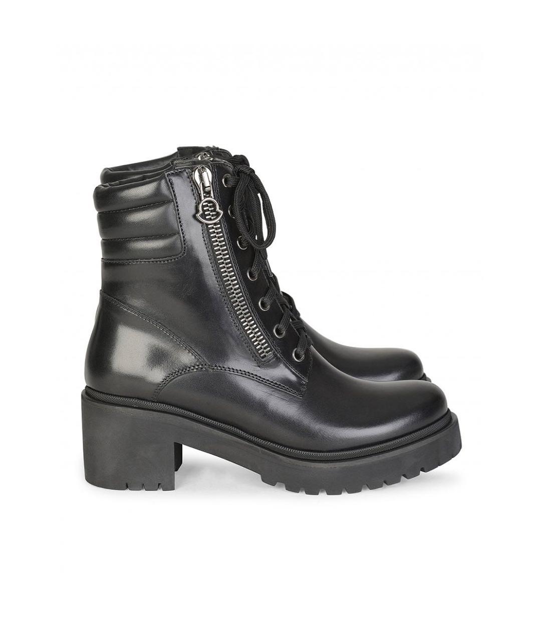 MONCLER Черные кожаные ботинки, фото 6