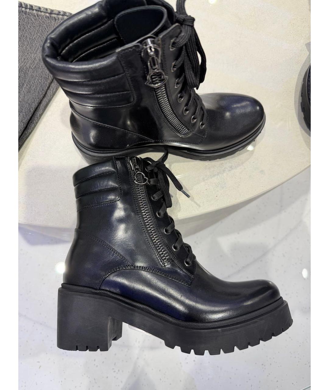 MONCLER Черные кожаные ботинки, фото 8