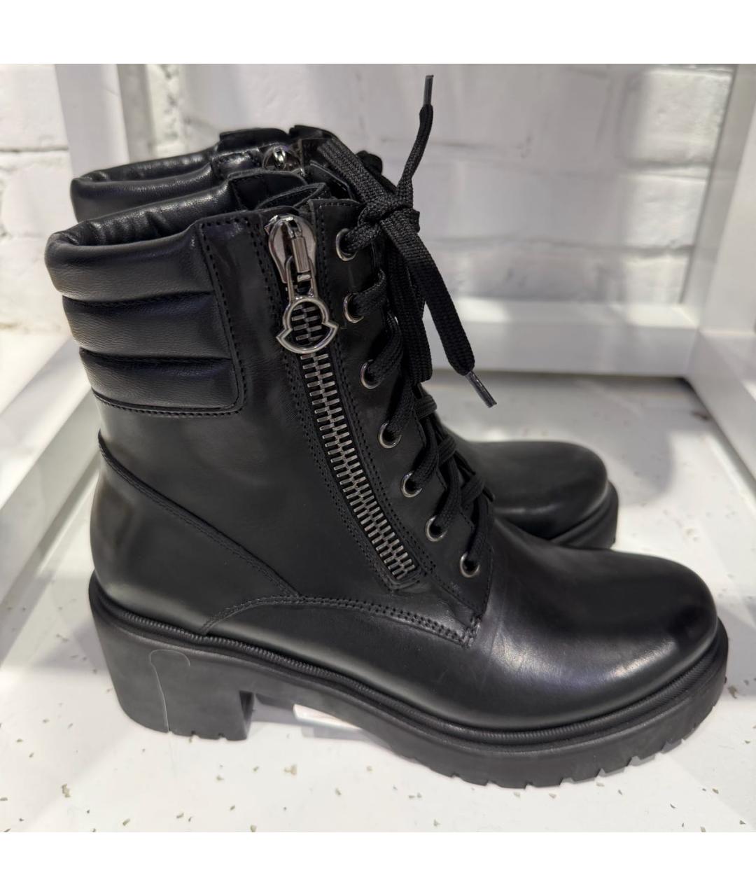 MONCLER Черные кожаные ботинки, фото 7