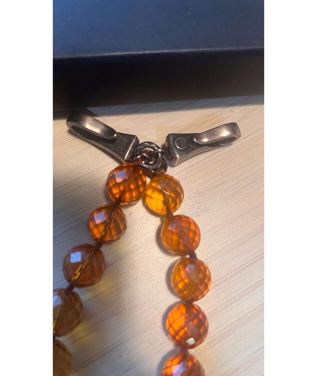 BOTTEGA VENETA Коричневое серебряное колье, фото 2