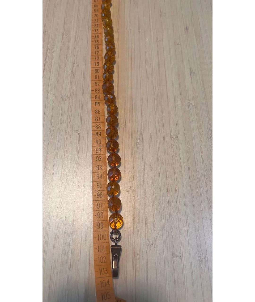 BOTTEGA VENETA Коричневое серебряное колье, фото 4