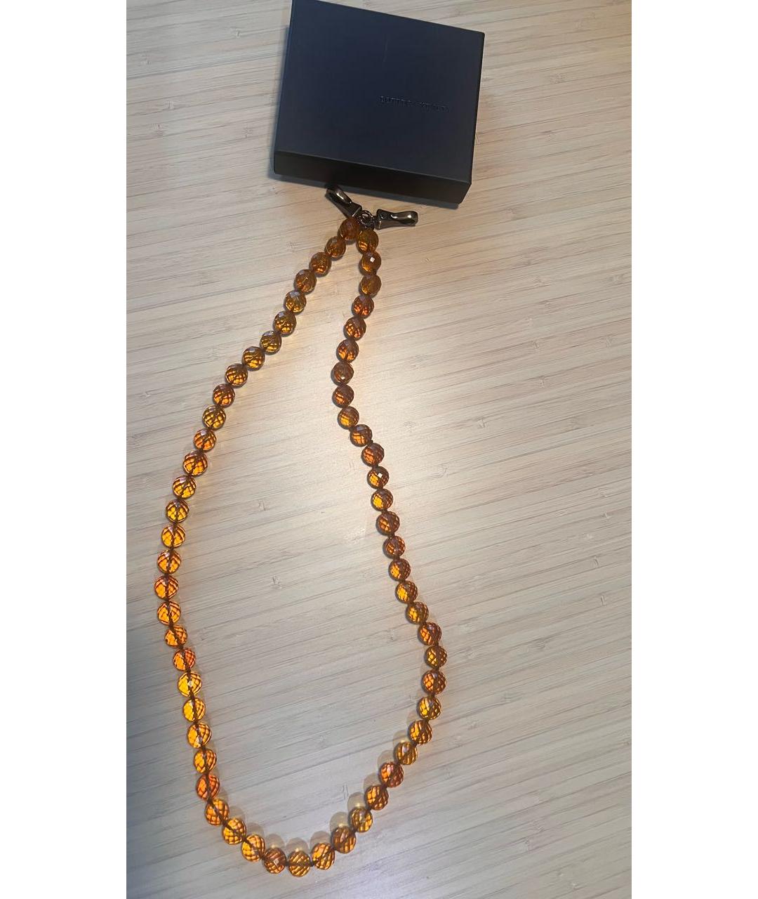 BOTTEGA VENETA Коричневое серебряное колье, фото 7