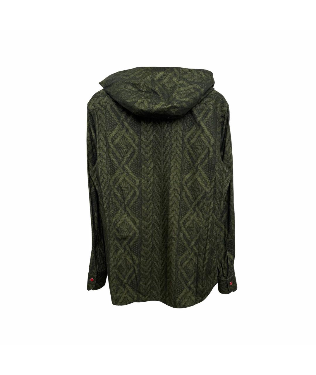 KITON Хаки шерстяная кэжуал рубашка, фото 3