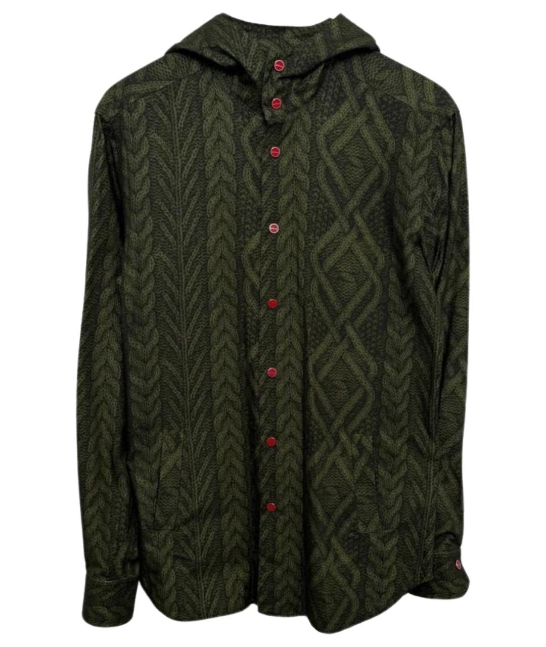 KITON Хаки шерстяная кэжуал рубашка, фото 1