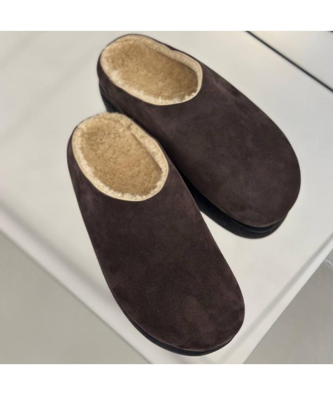 THE ROW Коричневые замшевые мюли, фото 2