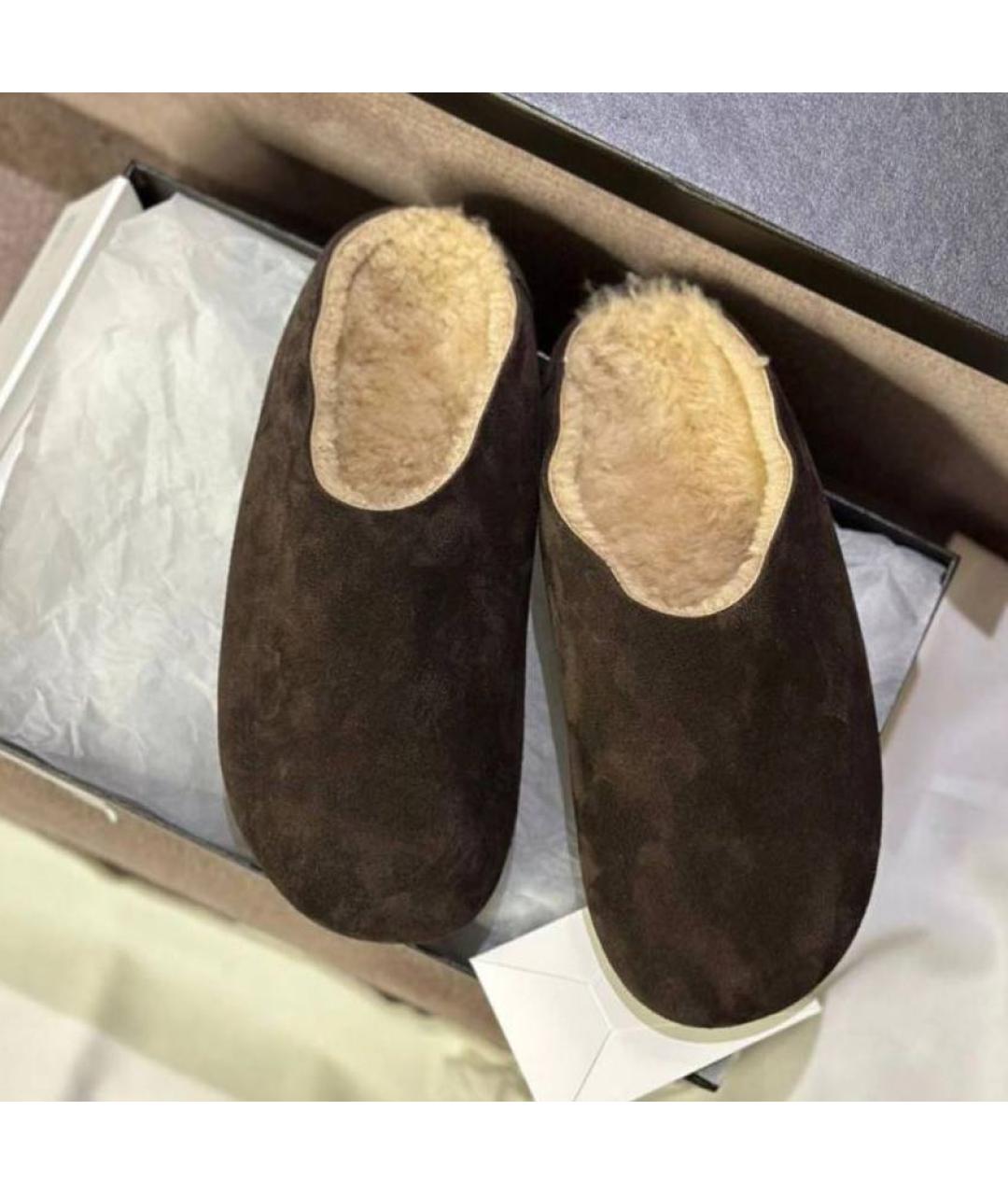 THE ROW Коричневые замшевые мюли, фото 4