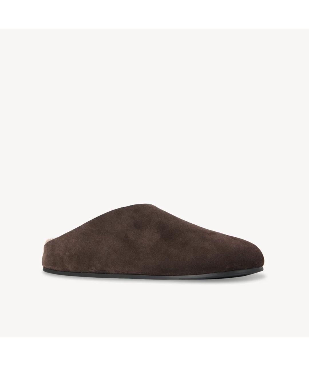 THE ROW Коричневые замшевые мюли, фото 3