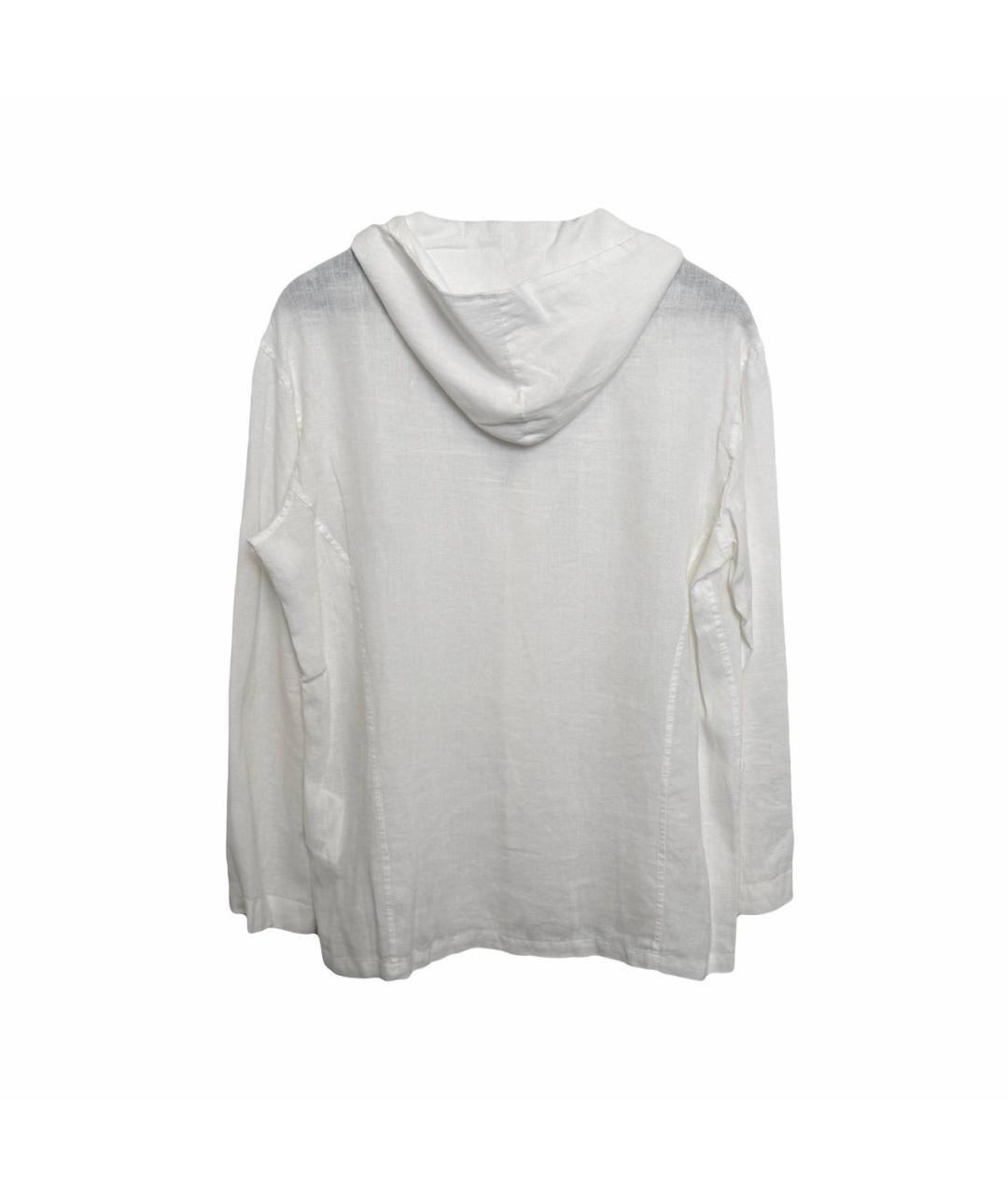 KITON Белая льняная классическая рубашка, фото 3