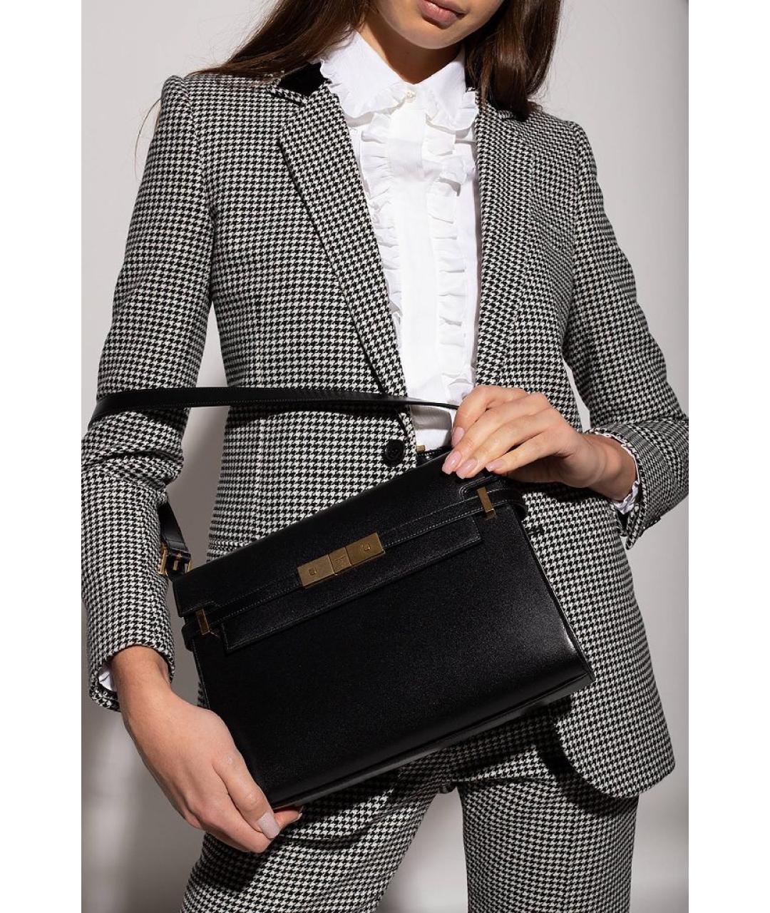 SAINT LAURENT Черная кожаная сумка через плечо, фото 7