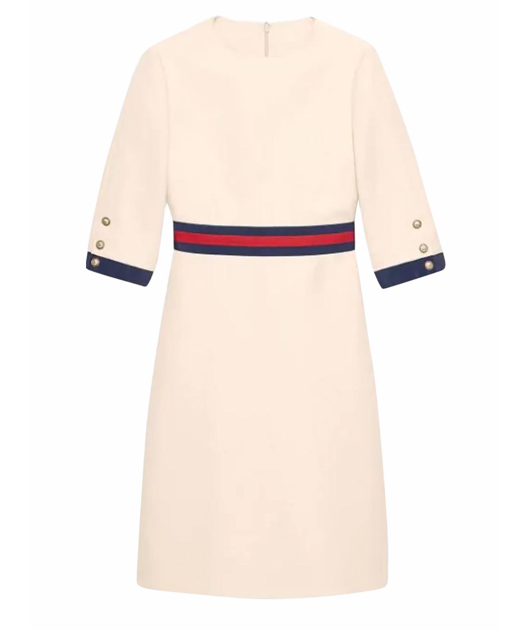 GUCCI Бежевое шерстяное повседневное платье, фото 1