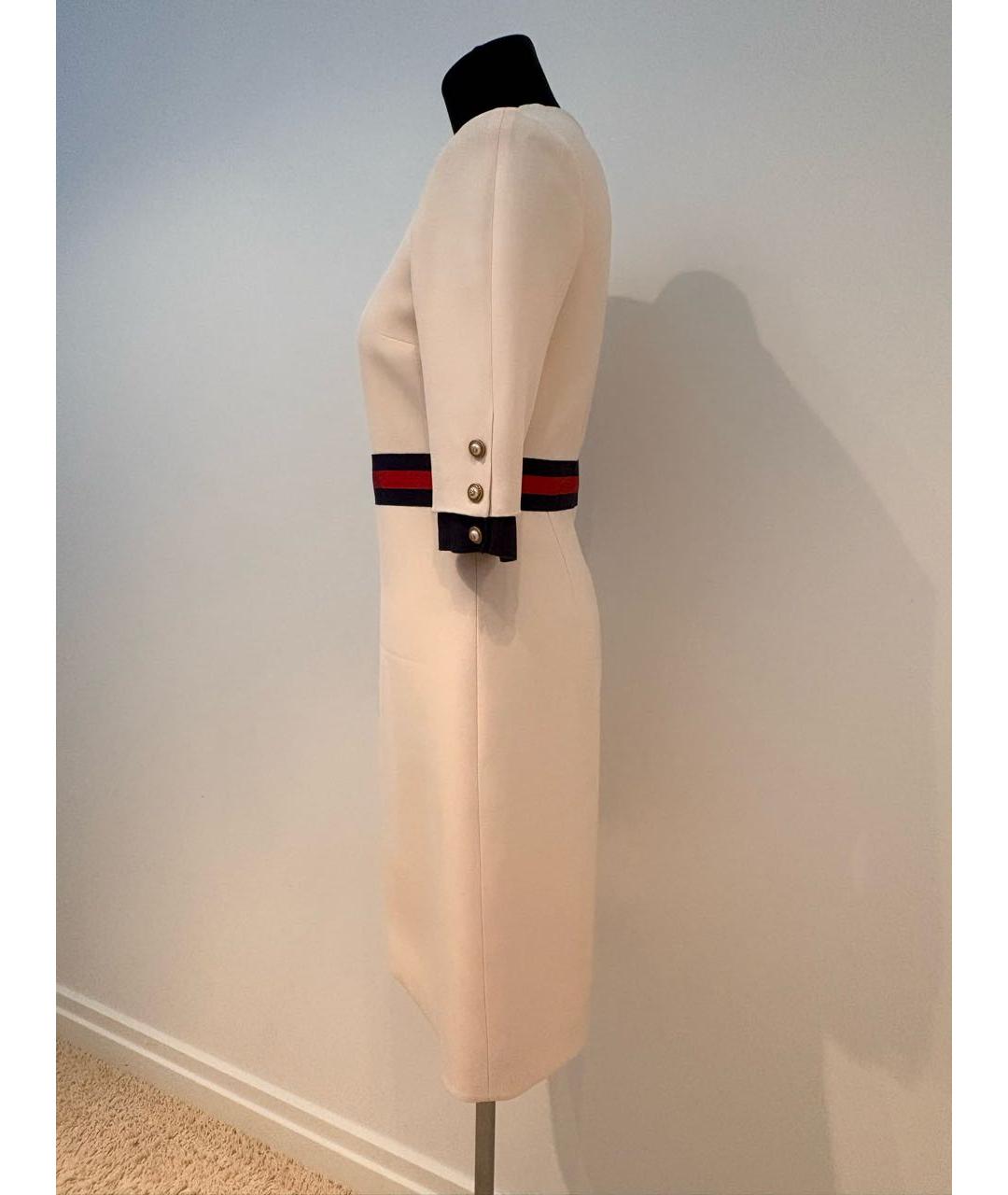 GUCCI Бежевое шерстяное повседневное платье, фото 2