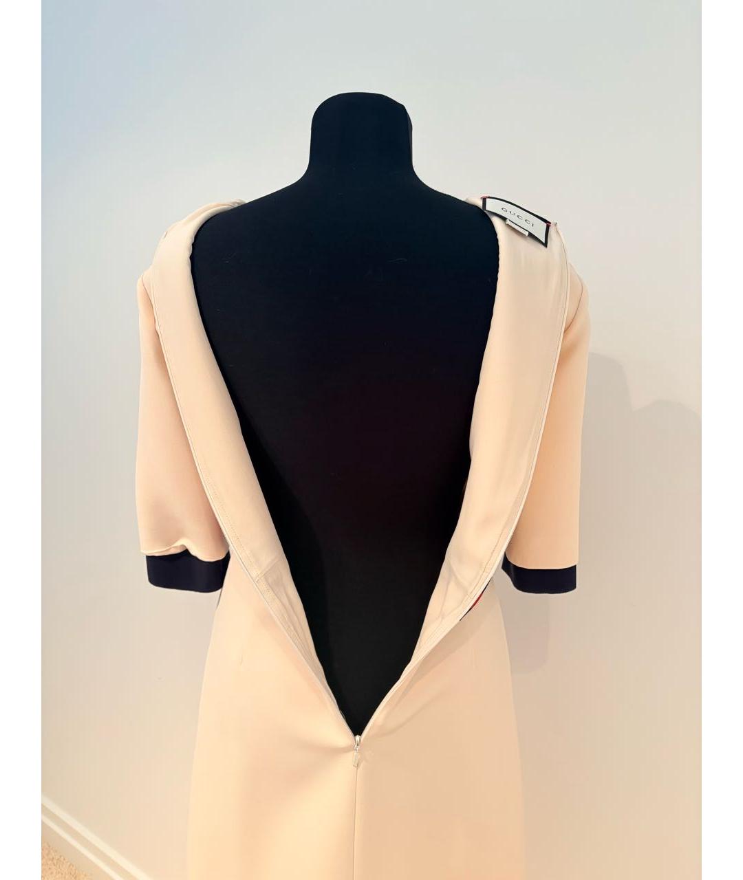 GUCCI Бежевое шерстяное повседневное платье, фото 5
