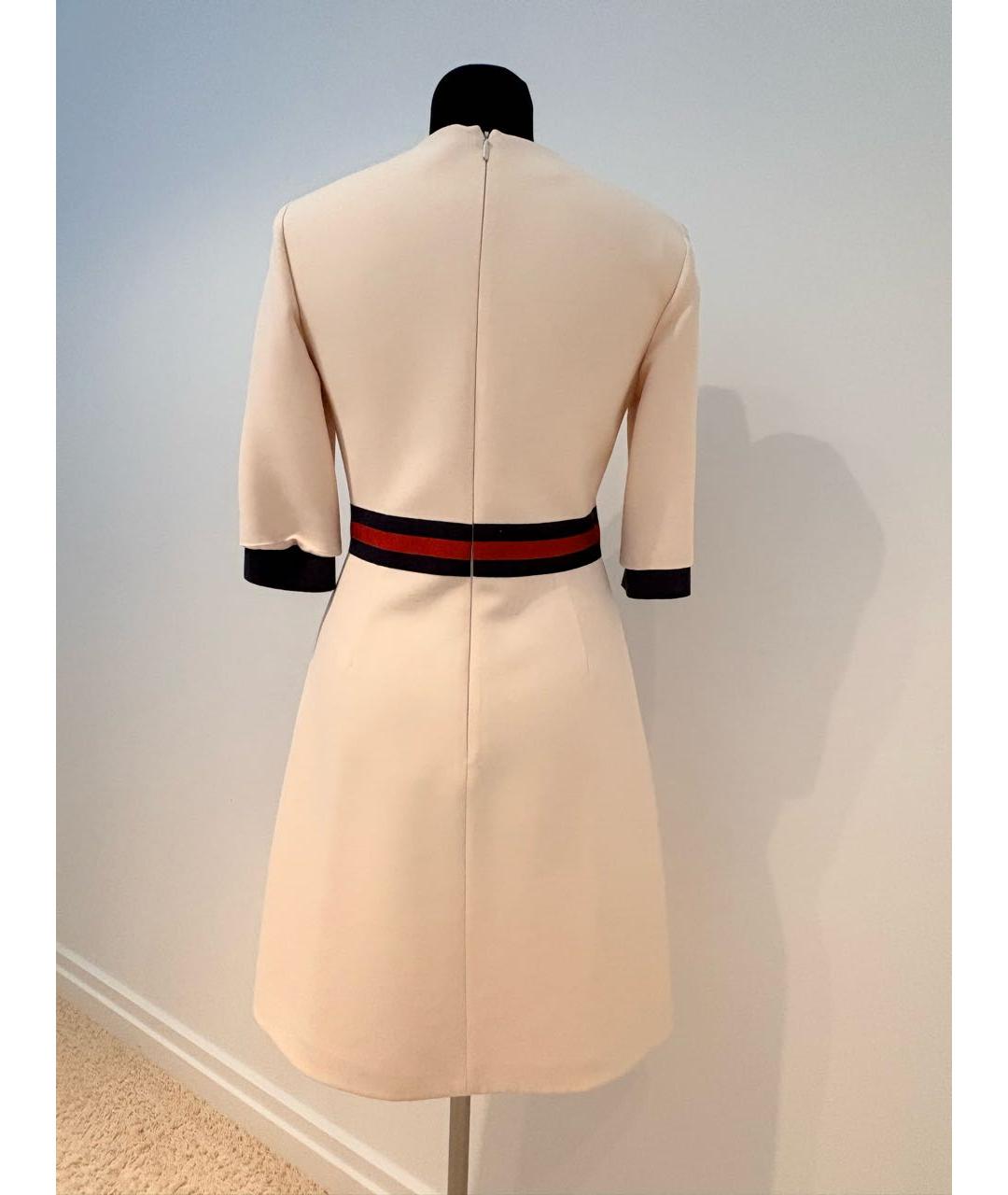 GUCCI Бежевое шерстяное повседневное платье, фото 3